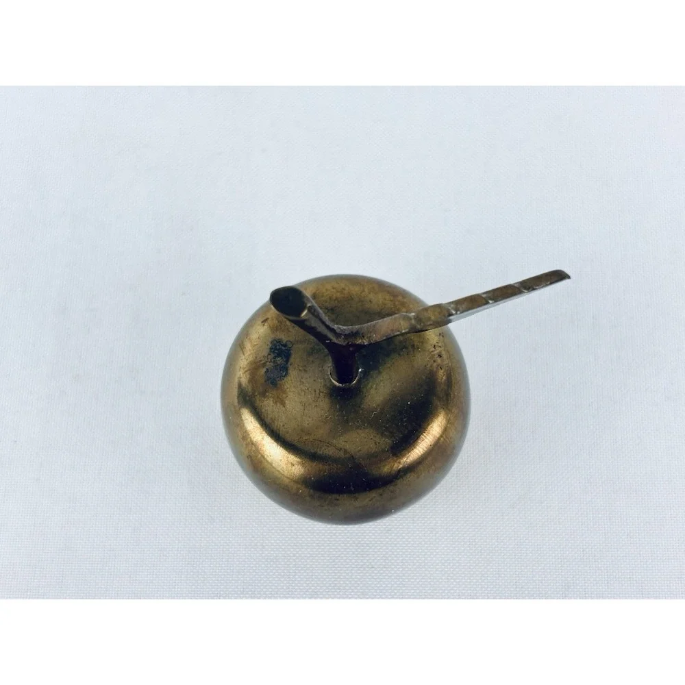 Vintage Brass Apple w/Stem & Leaf Fruit Small Decor Gift Teacher Paperweight